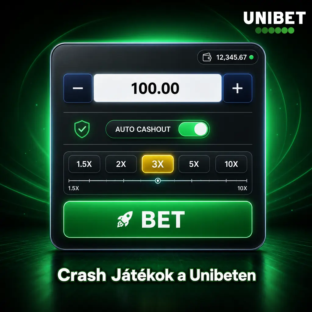 Crash játékok a Unibeten emelkedő szorzóval, automatikus kiszállással és mobilos HTML5 játékmenettel