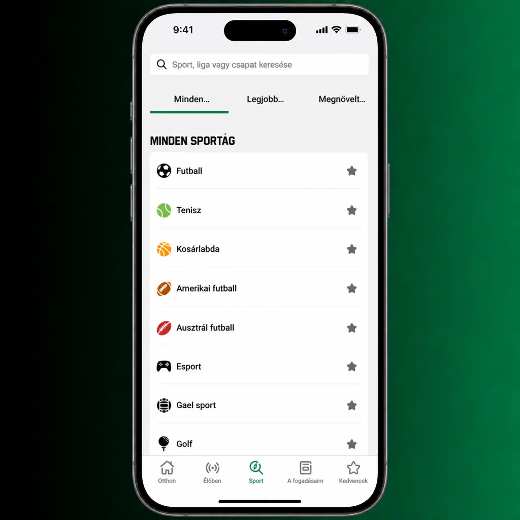 Unibet sportfogadás lépései: sportág választása, piac kijelölése, szorzó hozzáadása és tét megadása