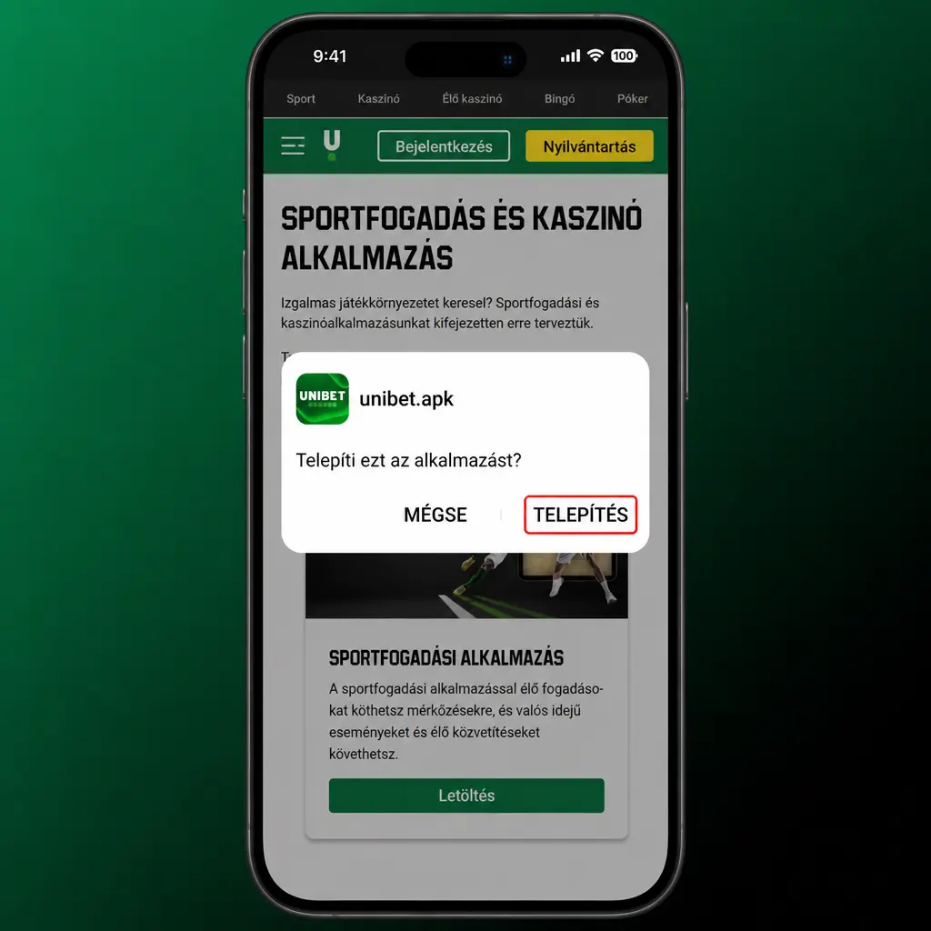 Unibet Android alkalmazás APK letöltési és telepítési útmutató lépésekkel