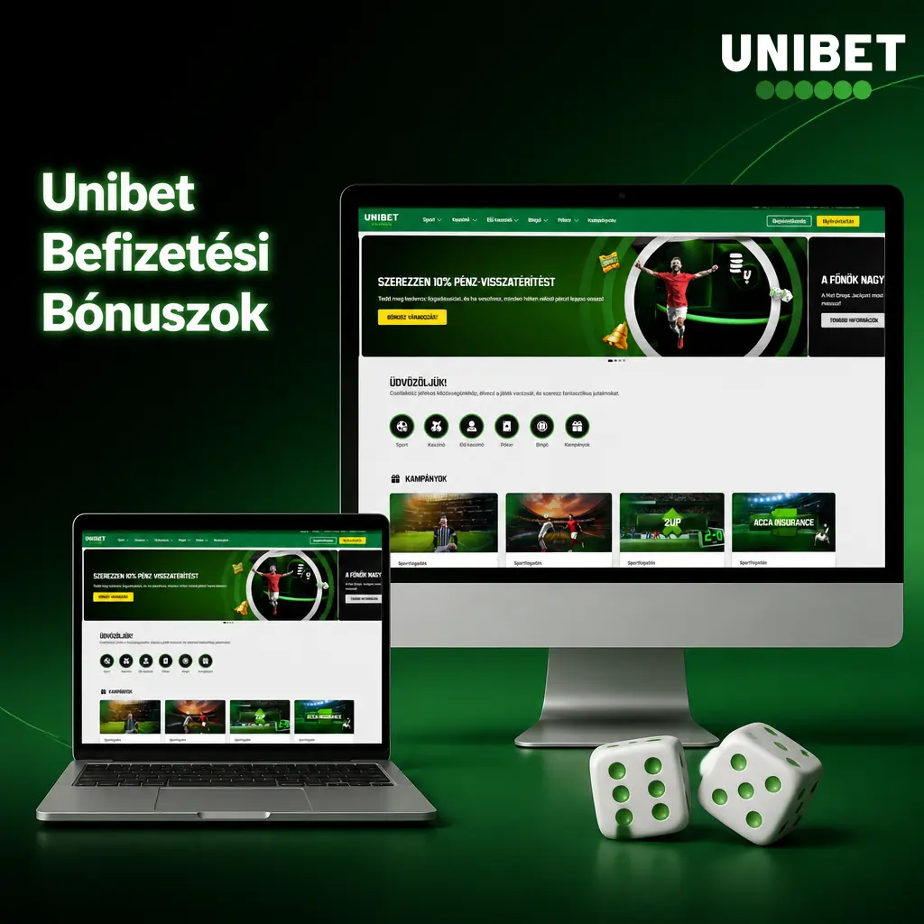 Unibet befizetési bónuszok: 10 000 HUF fogadási kredit sportfogadóknak és kaszinó bónuszpénz Magyarországon