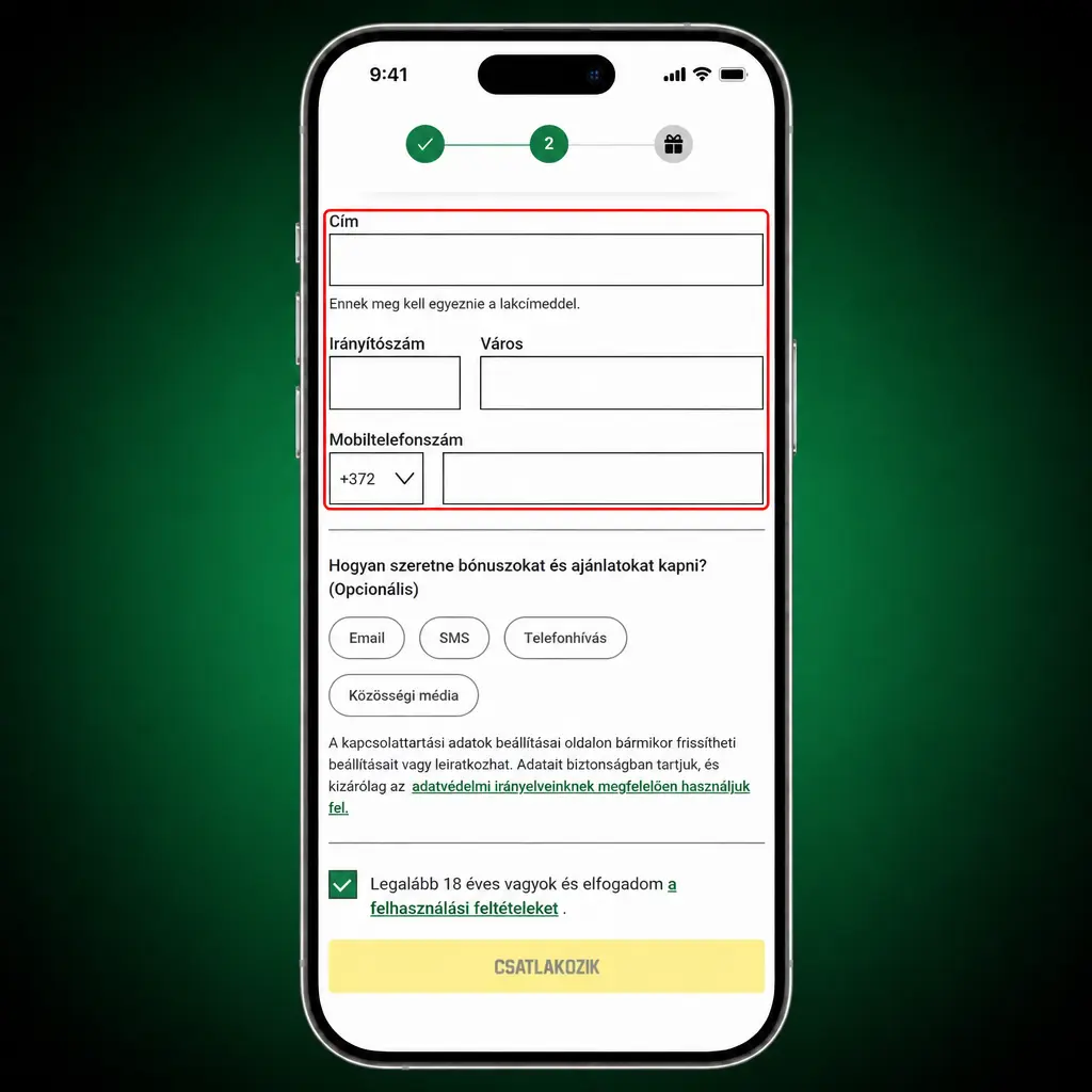 Fiók létrehozása 5 lépésben: regisztráció emaillel, mobilszámmal, személyes adatokkal és jelszóval