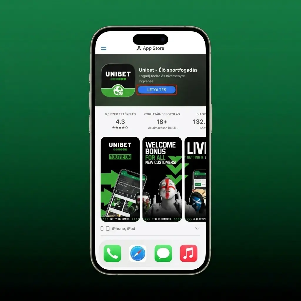 Unibet iOS alkalmazás telepítési útmutató lépései: letöltés, hitelesítés, telepítés és bejelentkezés
