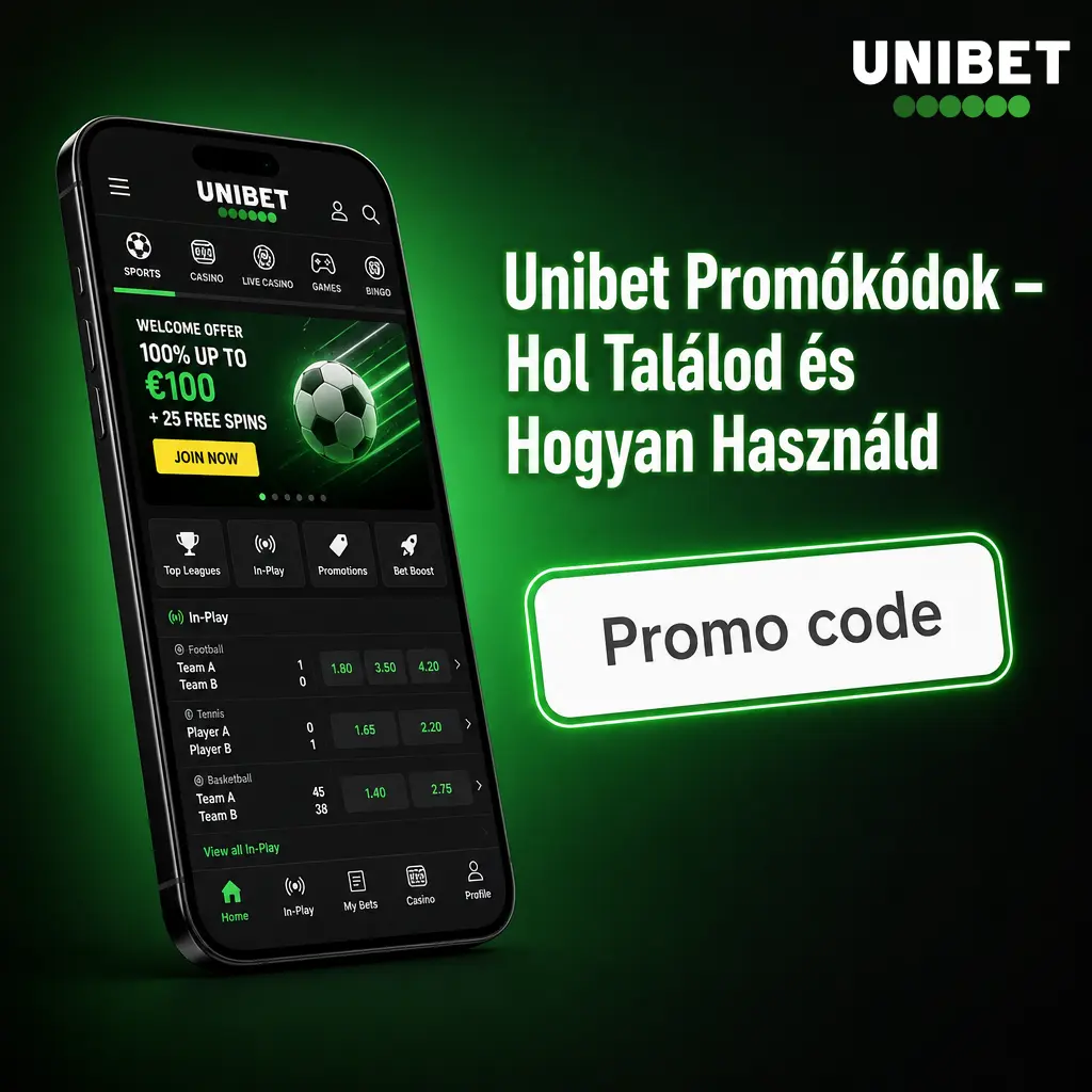 Unibet promókód beváltása regisztrációkor vagy a Fiókom bónusz menüjében extra bónuszokért